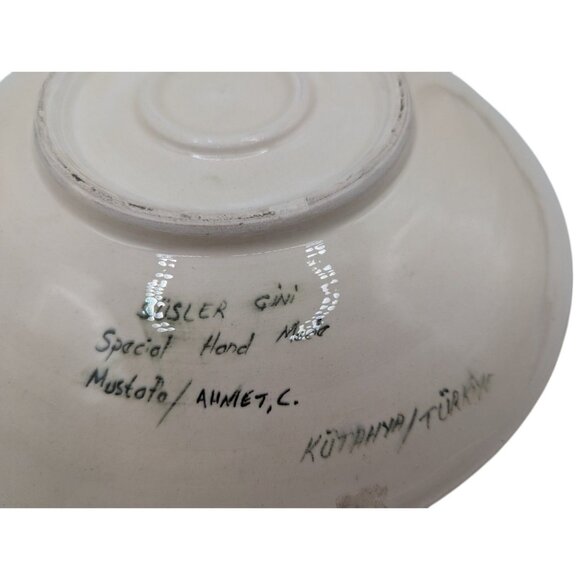 Vtg Turkish Ottoman Scene Hand Painted Ceramic Plate Kutahya mustafo Ahmet C - Picture 5 of 9